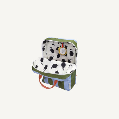 Mochila grande riscas verde/azul