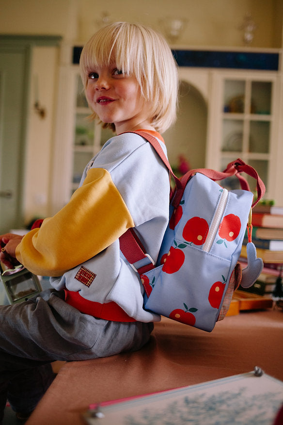 Mochila pequena maças envelope xadrez