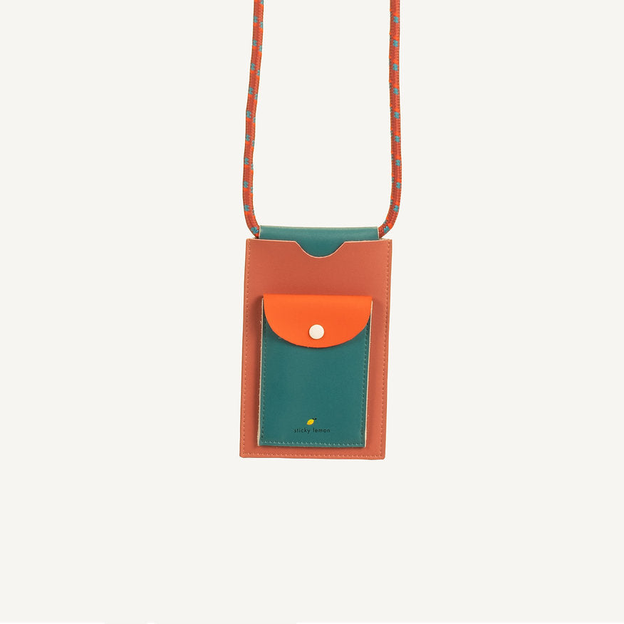 Bolsa telemóvel laranja/verde