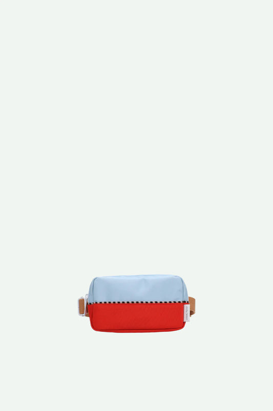 Bolsa cintura pequena metade azul/encarnada