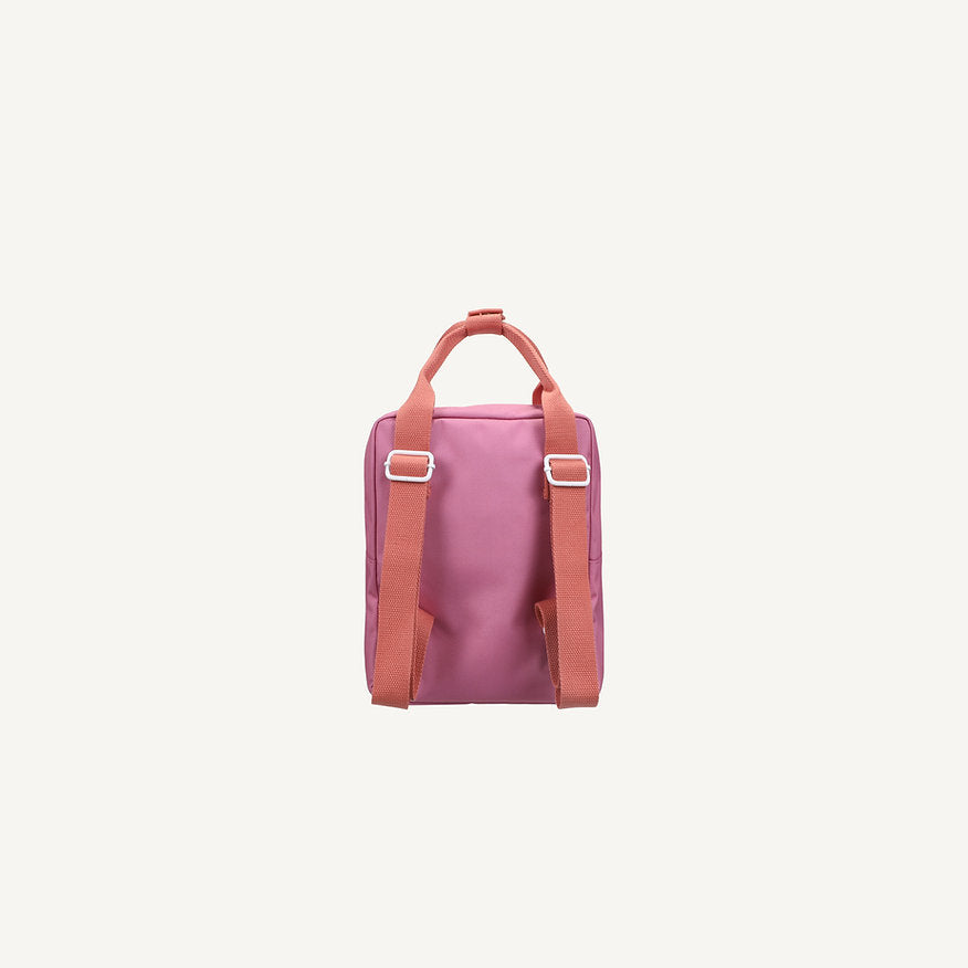Mochila pequena rosa bolso envelope coral quadrados
