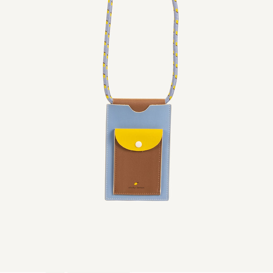 Bolsa telemóvel azul/camel