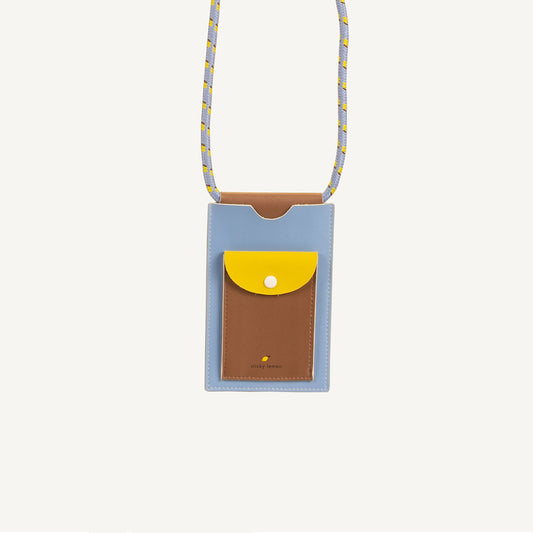 Bolsa telemóvel azul/camel