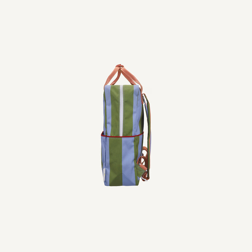 Mochila grande riscas verde/azul