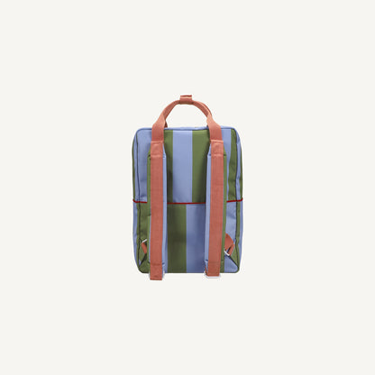 Mochila grande riscas verde/azul