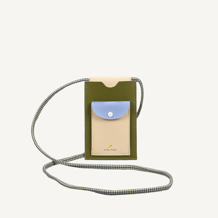 Bolsa telemóvel verde/creme