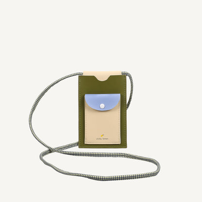 Bolsa telemóvel verde/creme