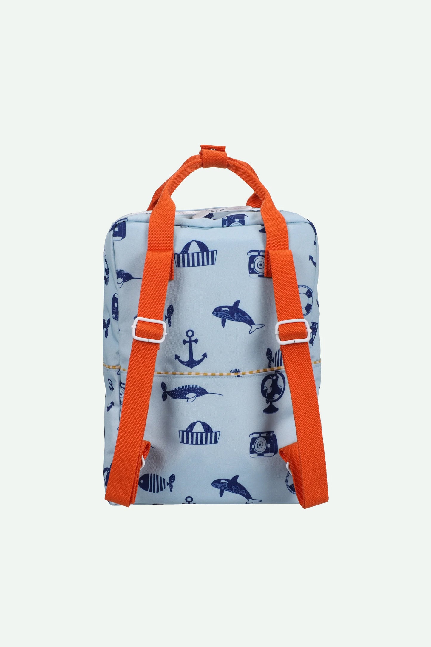Mochila grande azul desenhos náuticos