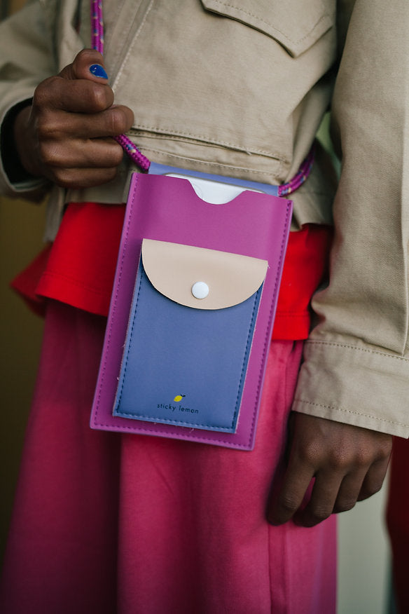 Bolsa telemóvel roxo/lilás