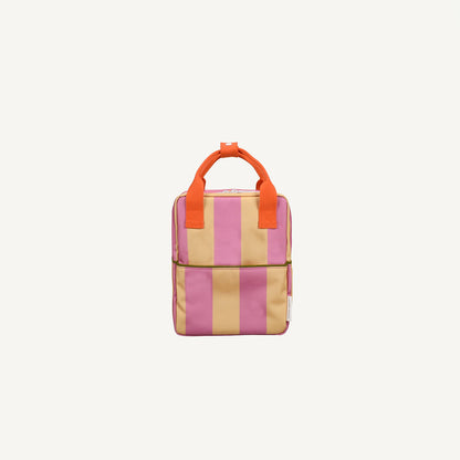 Mochila pequena riscas rosa/amarelo