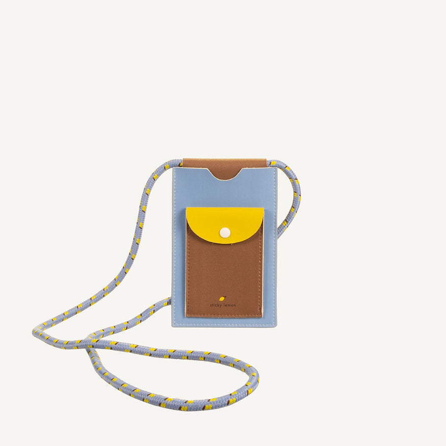 Bolsa telemóvel azul/camel