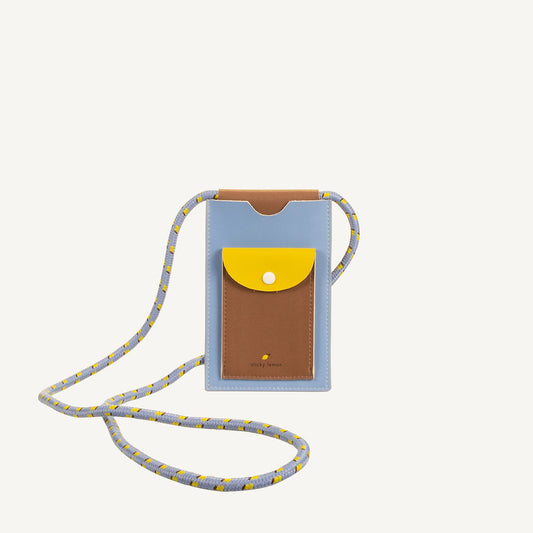 Bolsa telemóvel azul/camel
