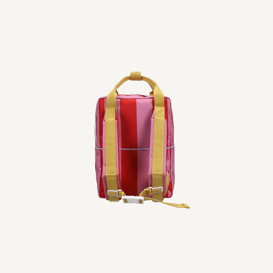 Mochila média riscas rosa/encarnado