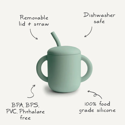 Copo silicone com palhinha whales