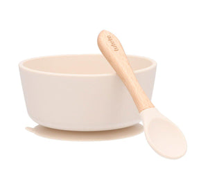 Tigela de Silicone com ventosa ivory