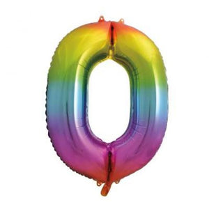 Balão grande número - arco íris