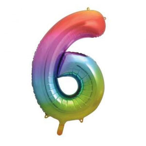 Balão grande número - arco íris
