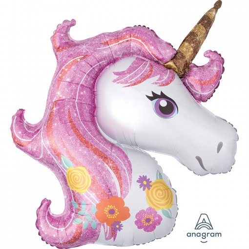 Balão foil unicórnio rosa