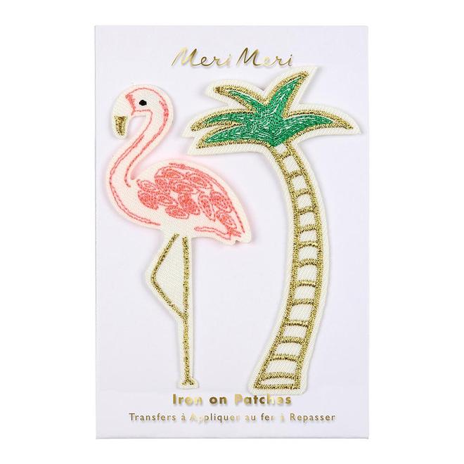 Patches flamingo e palmeira