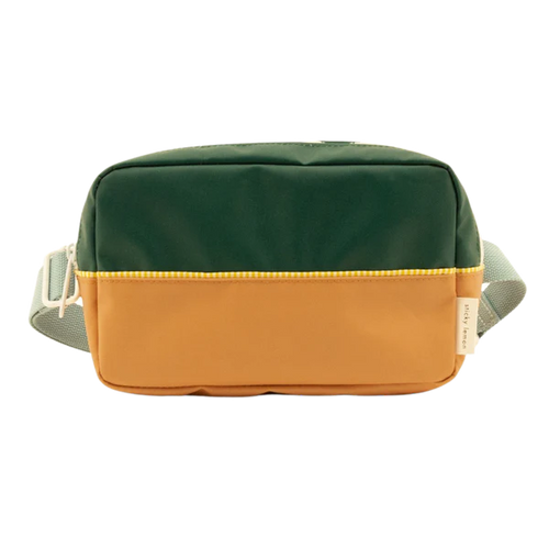 Bolsa cintura grande verde/amarelo torrado