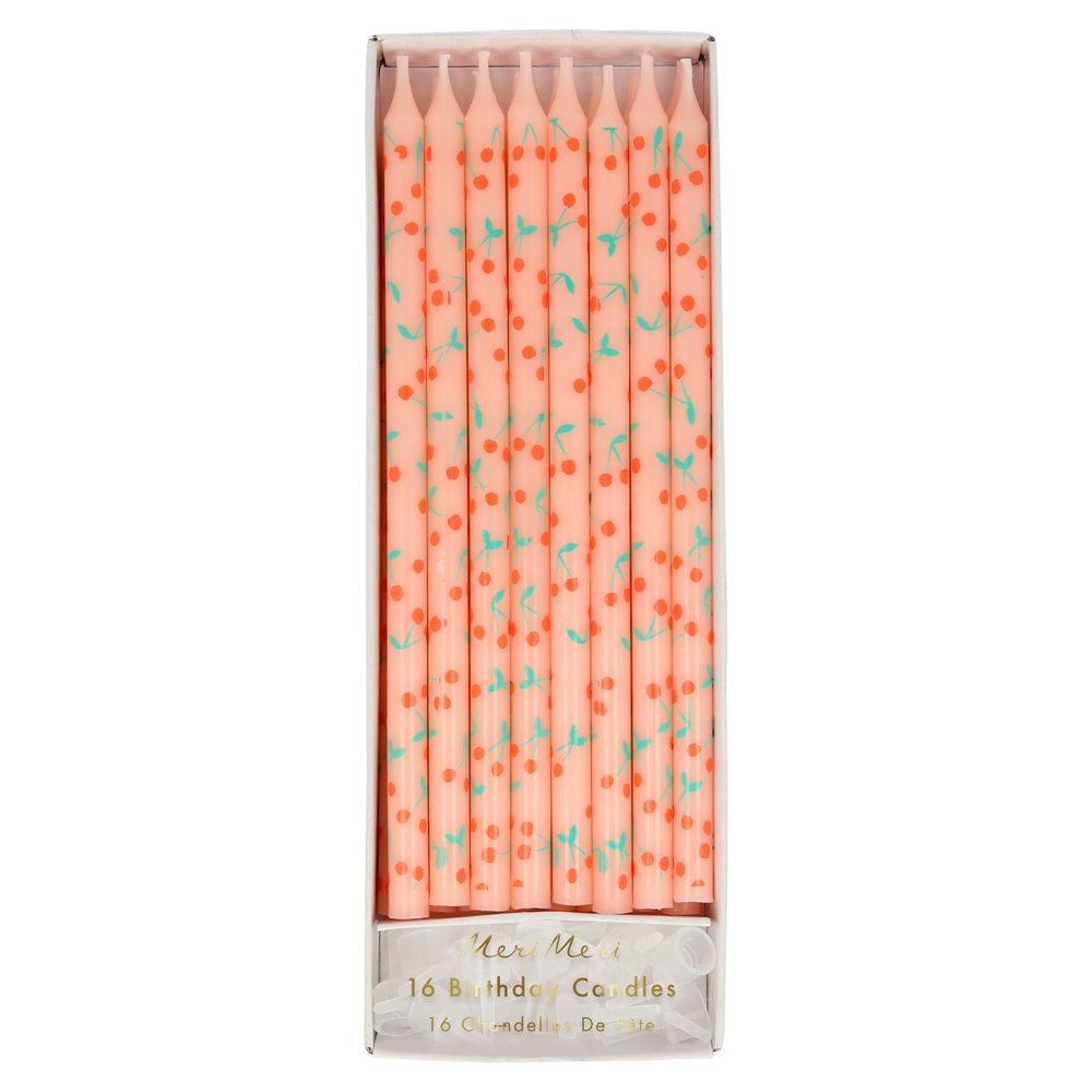 Velas compridas cerejas