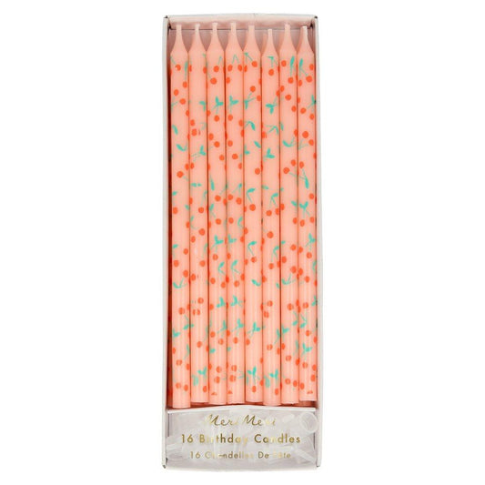 Velas compridas cerejas
