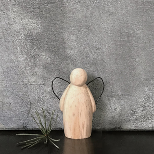 Anjo de madeira - pequeno natural