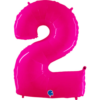 Balão grande número - rosa neon
