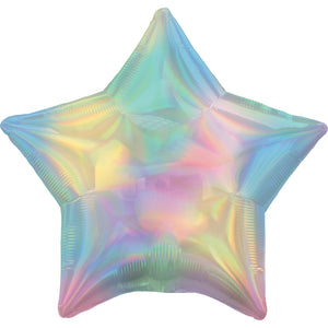 Balão estrela arco-íris iridescente