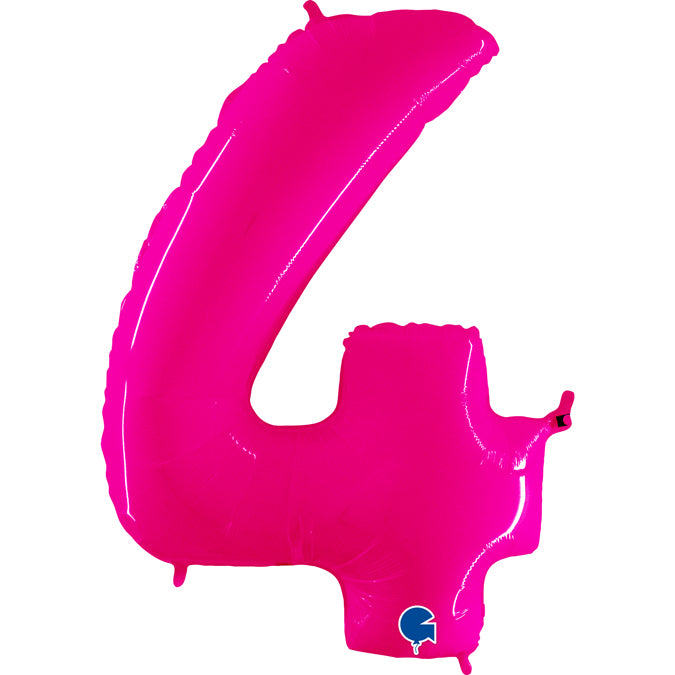 Balão grande número - rosa neon