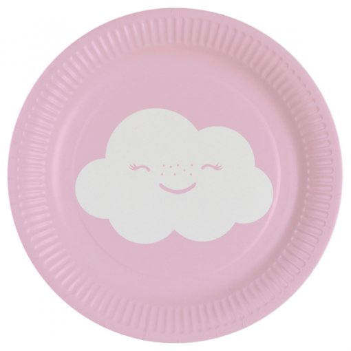 Pratos rosa nuvem