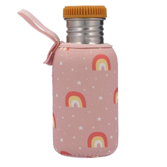 Garrafa metálica arco íris rosa - 500ml