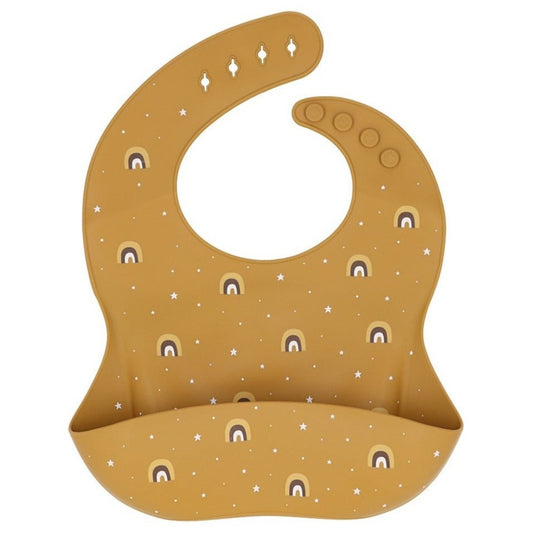 Babete silicone tutete - arco íris mostarda