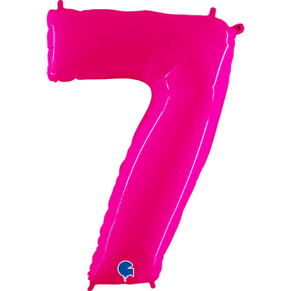 Balão grande número - rosa neon