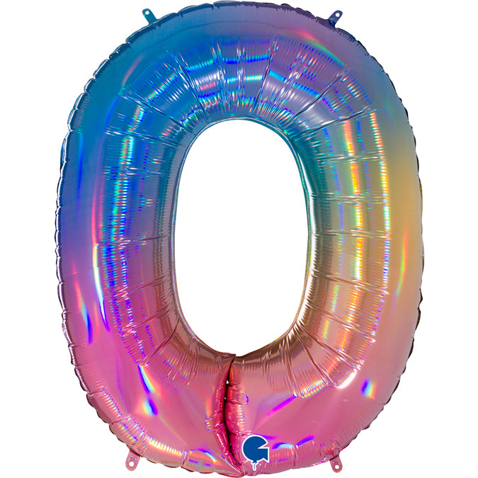 Balão grande número - arco íris