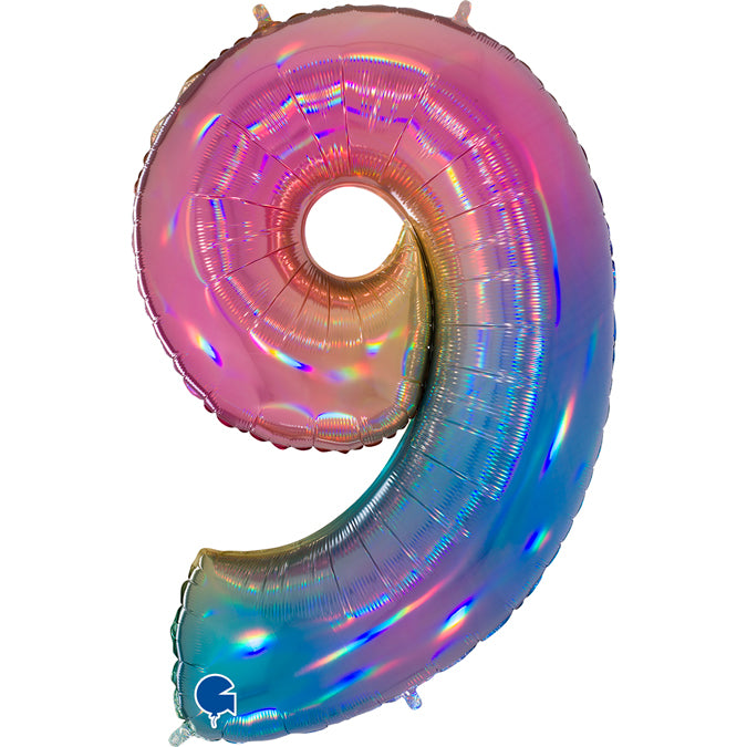 Balão grande número - arco íris