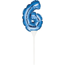 Carregar imagem no visualizador da galeria, Topo de bolo balão foil nº azul