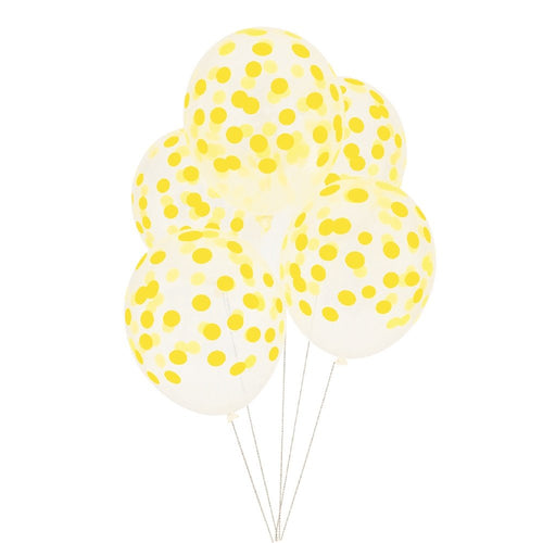 Balões impressos confetti amarelos
