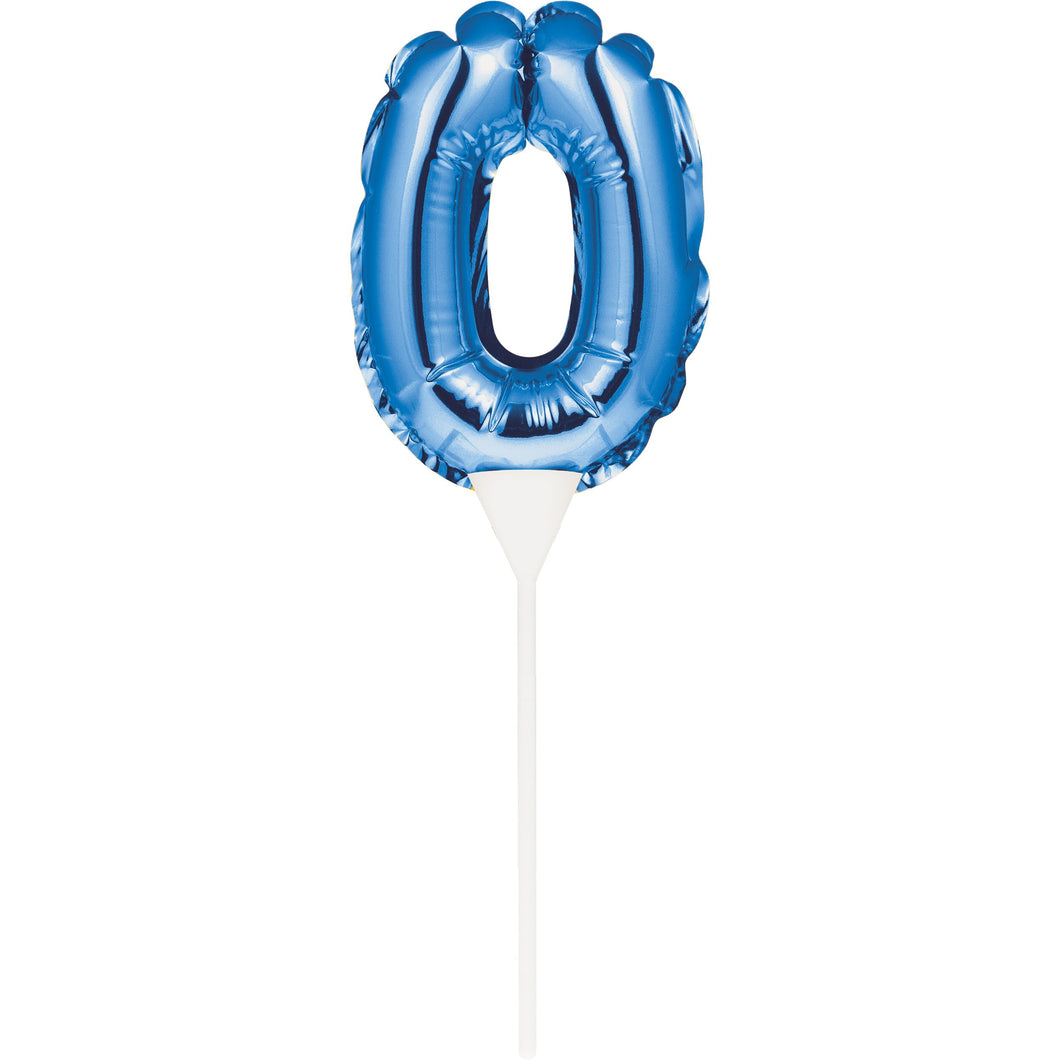 Topo de bolo balão foil nº azul