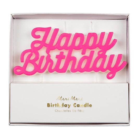 Vela "happy birthday" rosa