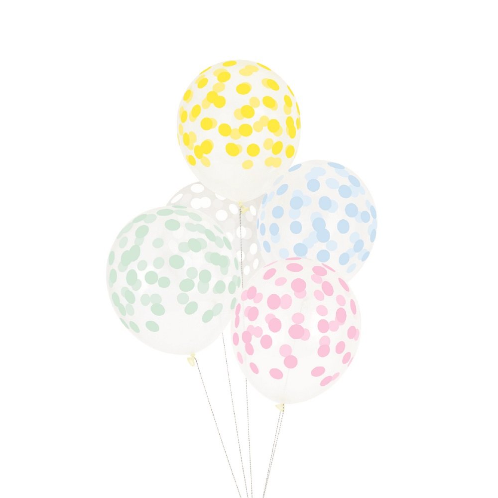 Balões impressos confetti pastel