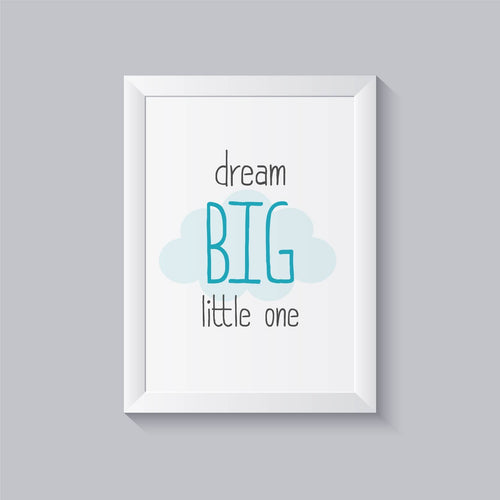 Impressão dream big little one azul
