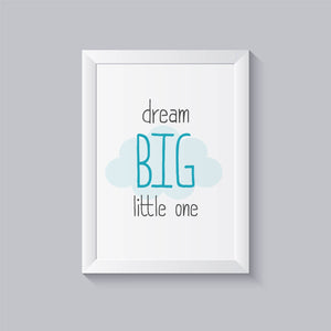 Impressão dream big little one azul