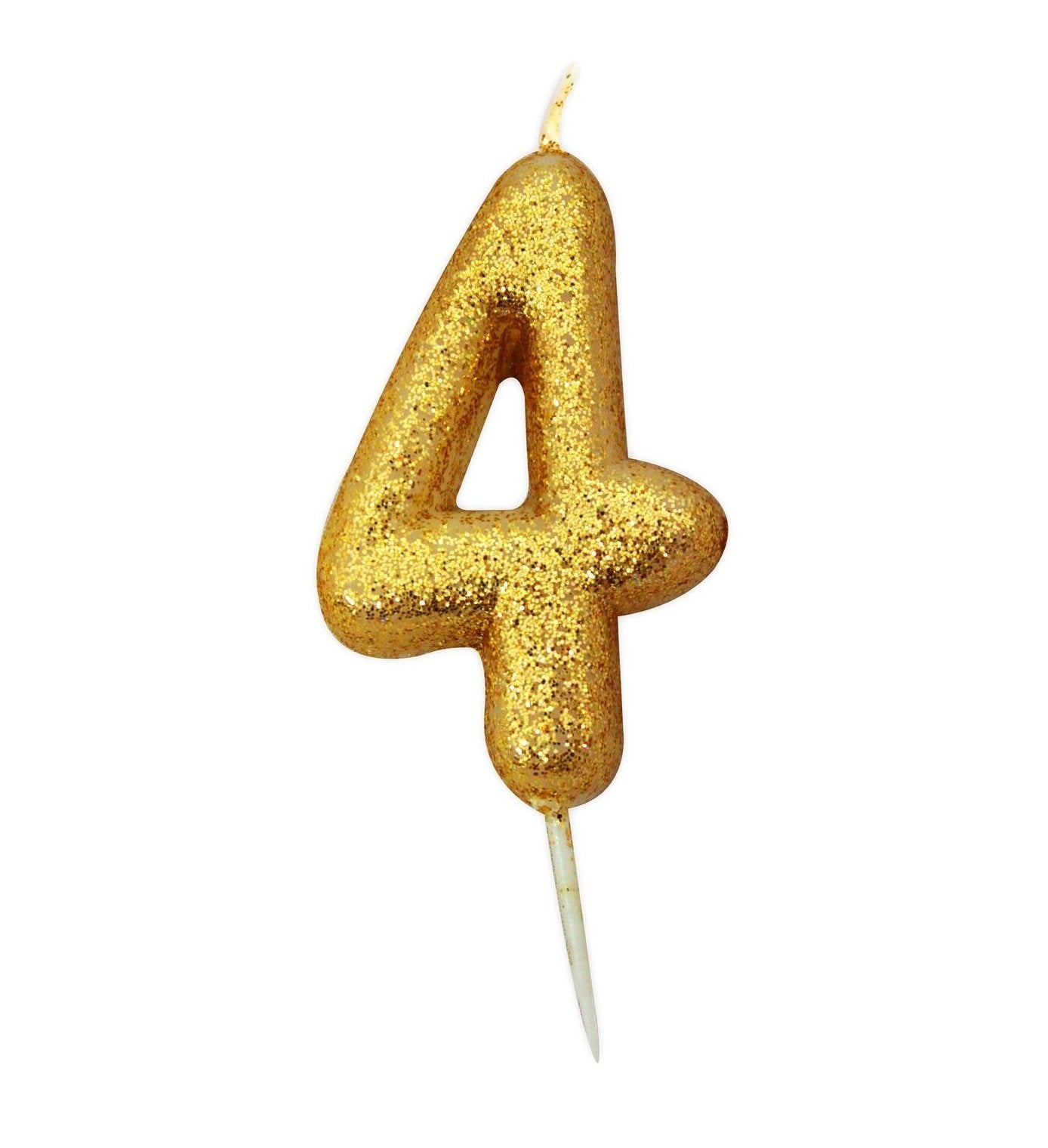 Velas número dourada glitter