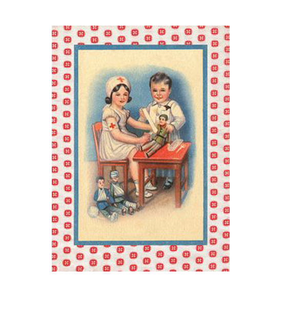 postal vintage enfermeira