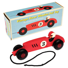 Carregar imagem no visualizador da galeria, Brinquedo de puxar - carro de corrida vintage