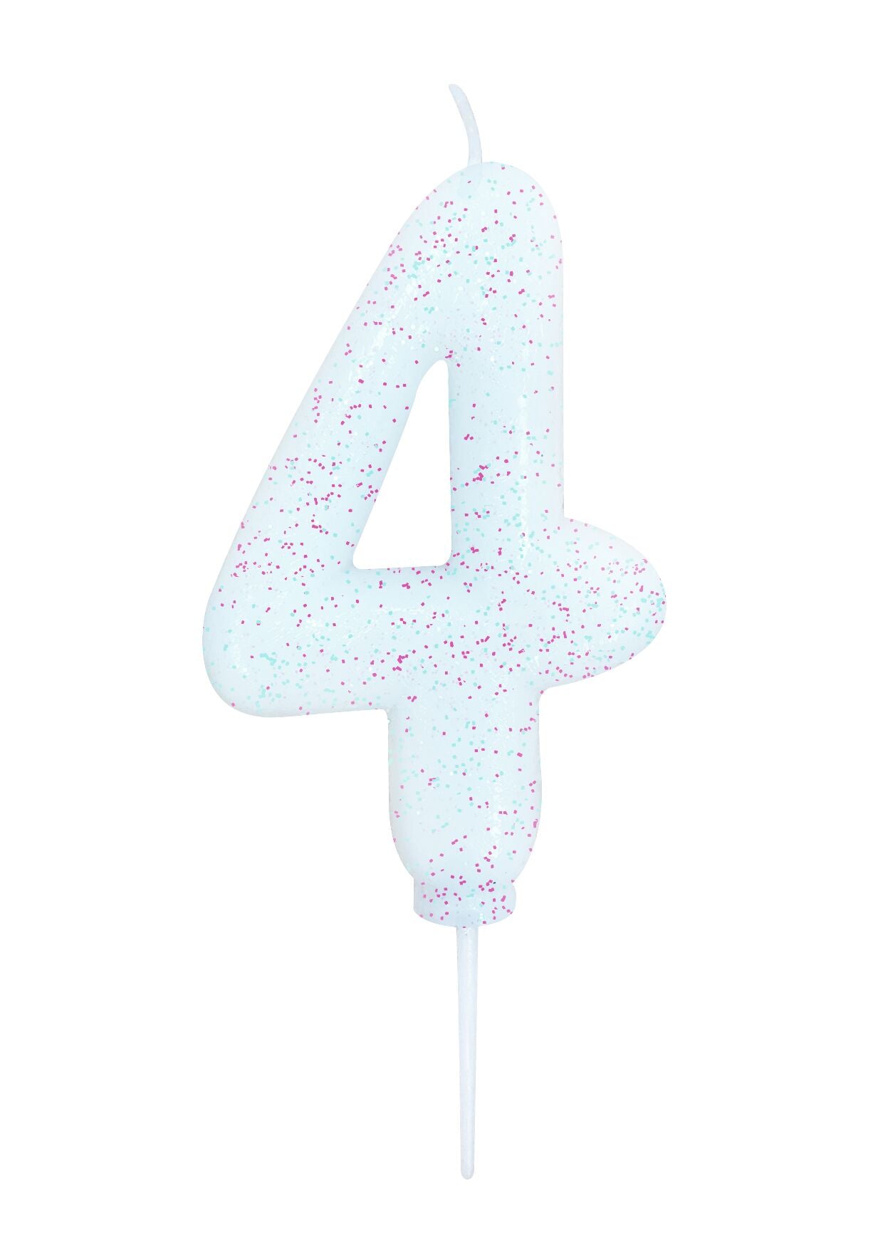 Velas número branca glitter