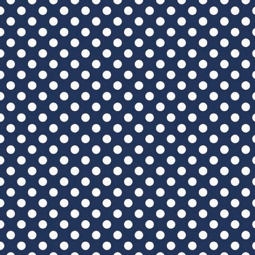 Tecido azul navy bolas brancas