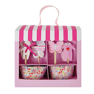 Kit cupcakes bebé rosa