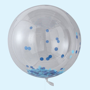 Balões gigantes confettis azuis